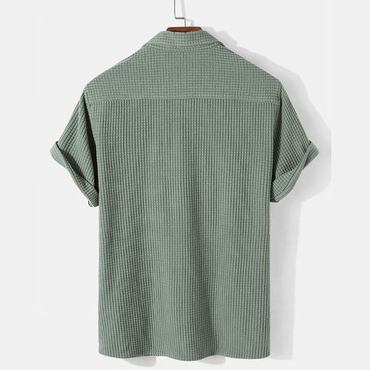 Men's Casual Collared Top With Side Pockets