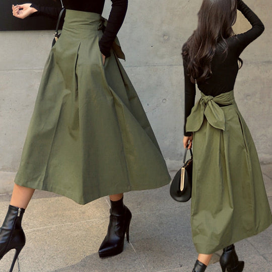Women's High Waist Midi Skirt