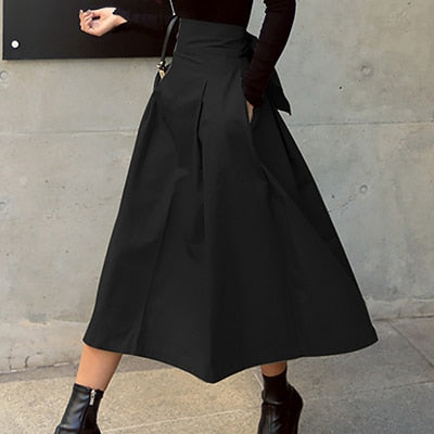 Women's High Waist Midi Skirt