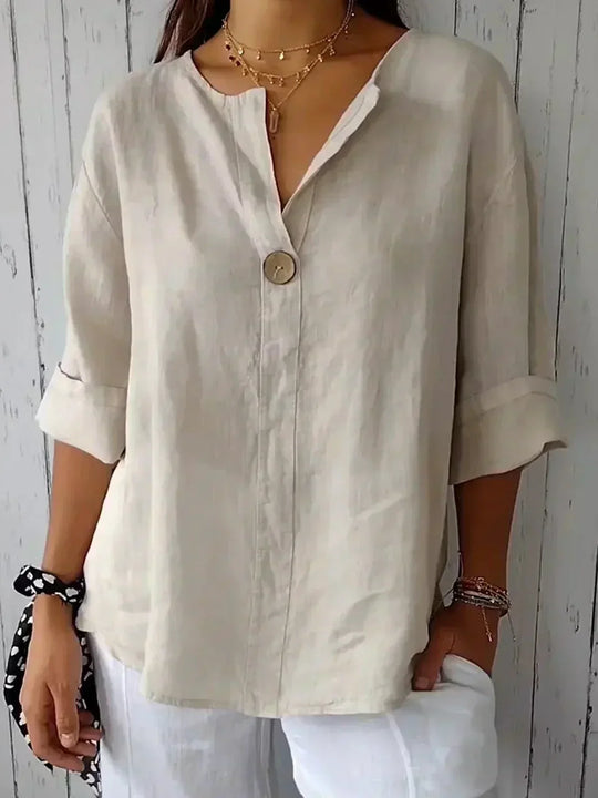 Women's 3/4 Sleeve V-Neck Blouse