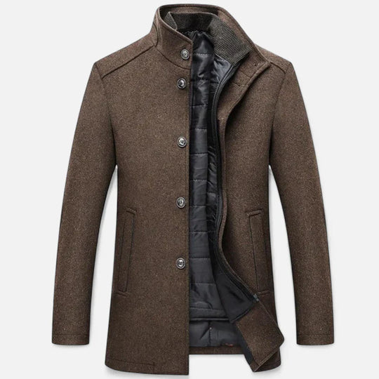 Men’s Long Coat With Inner Vest Panel