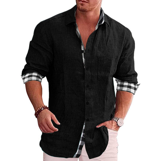 Men's Checkered Sleeve Top