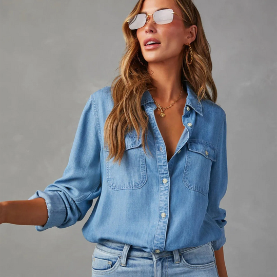 Women's Button Denim Blouse
