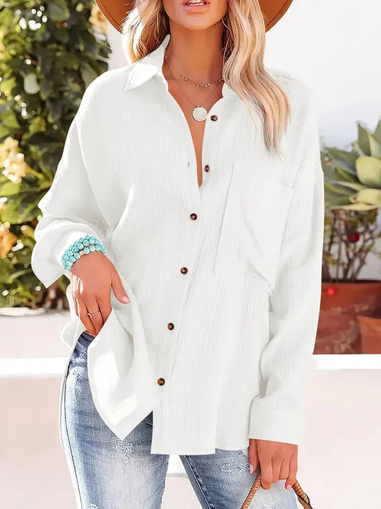 Women's Collared Pocket Blouse