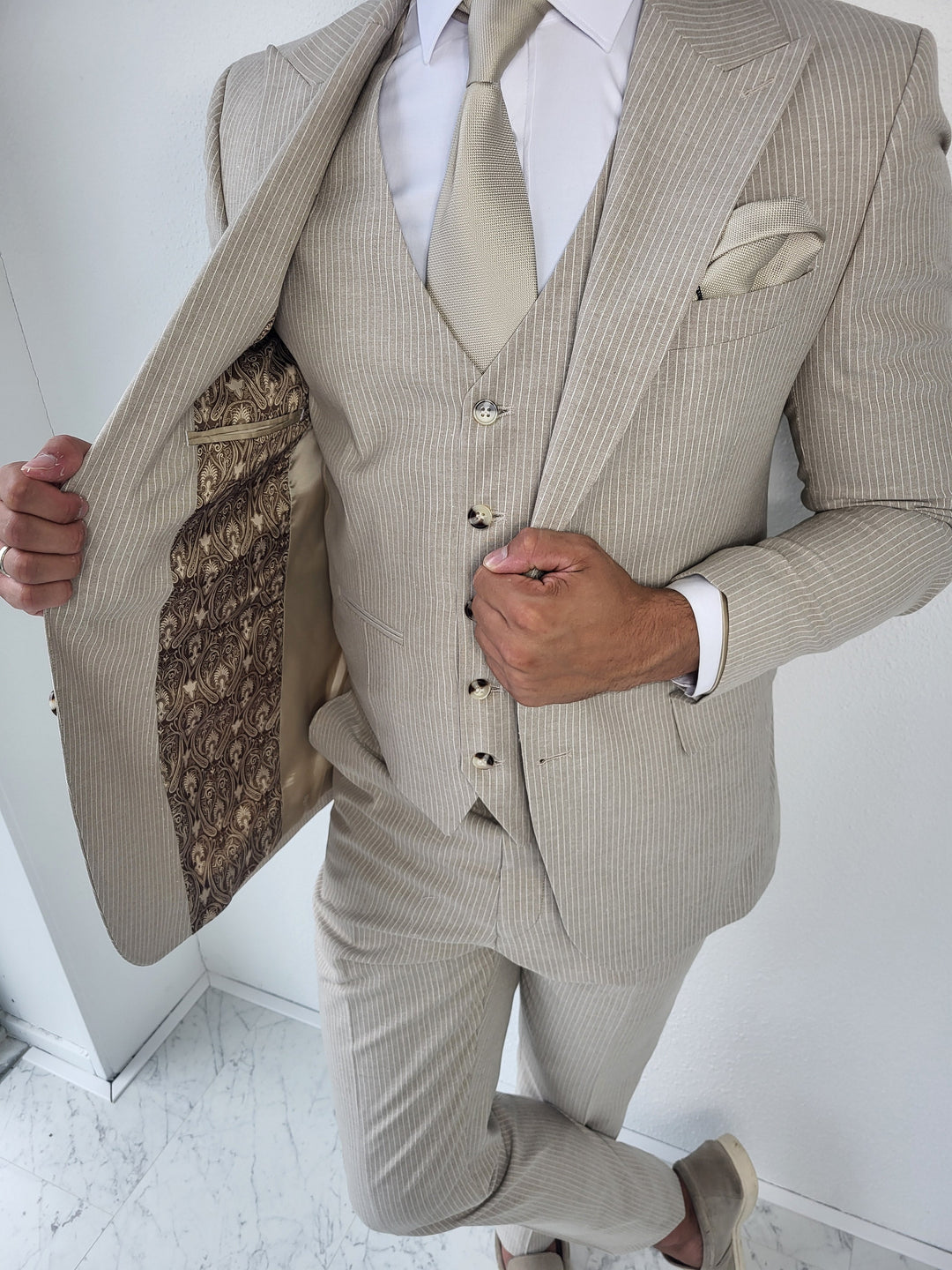 Men's Striped 3-Piece Suit