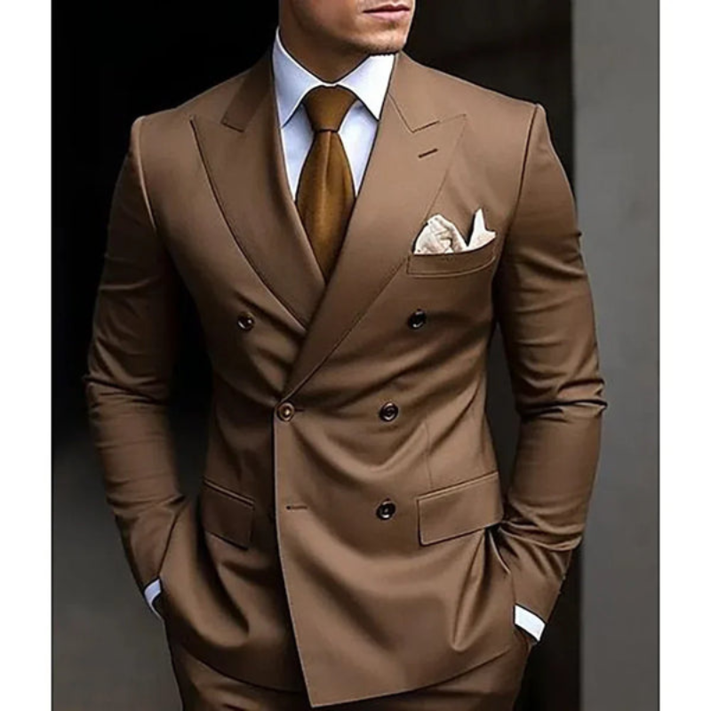 Men's Double Breasted 2-Piece Wedding Guest Suit Set