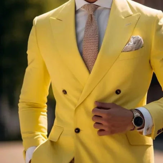 Men's Double Breasted 2-Piece Wedding Guest Suit Set