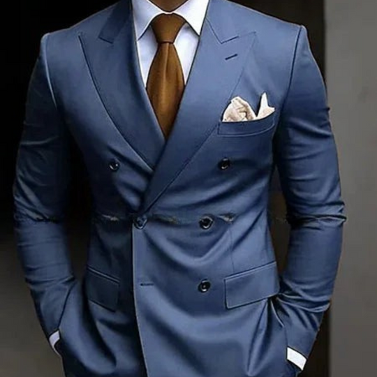 Men's Double Breasted 2-Piece Wedding Guest Suit Set