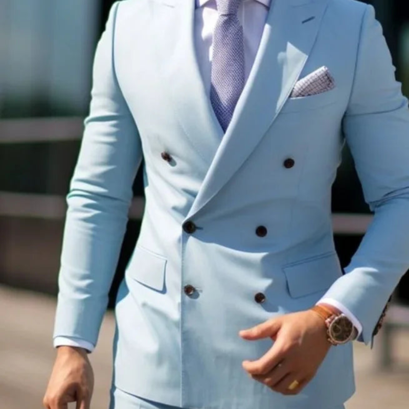 Men's Double Breasted 2-Piece Wedding Guest Suit Set
