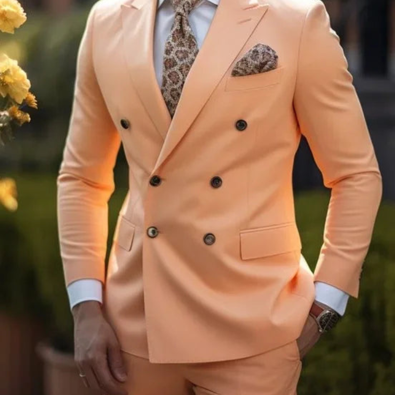 Men's Double Breasted 2-Piece Wedding Guest Suit Set