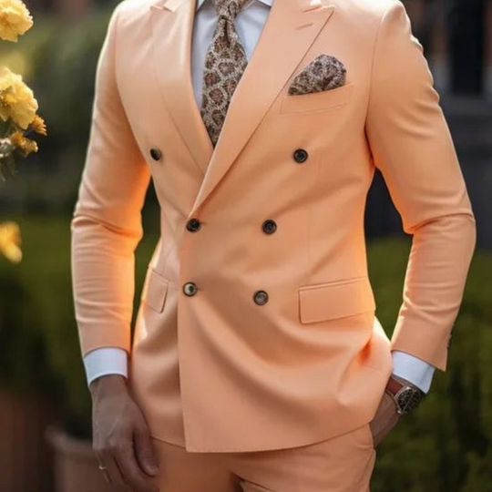 Men's Double Breasted 2-Piece Wedding Guest Suit Set