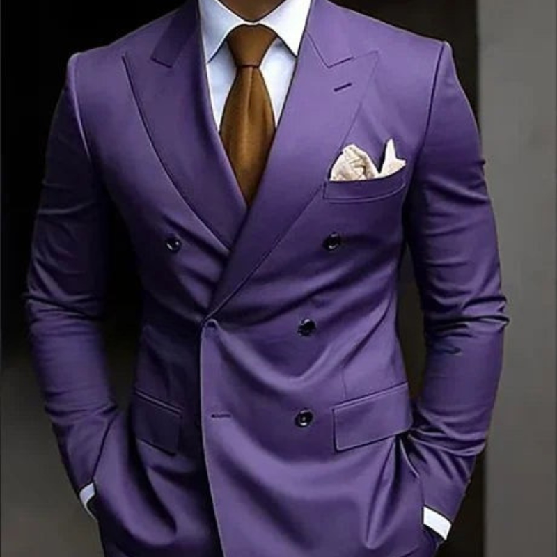 Men's Double Breasted 2-Piece Wedding Guest Suit Set