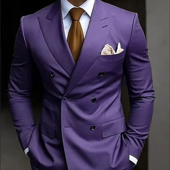 Men's Double Breasted 2-Piece Wedding Guest Suit Set