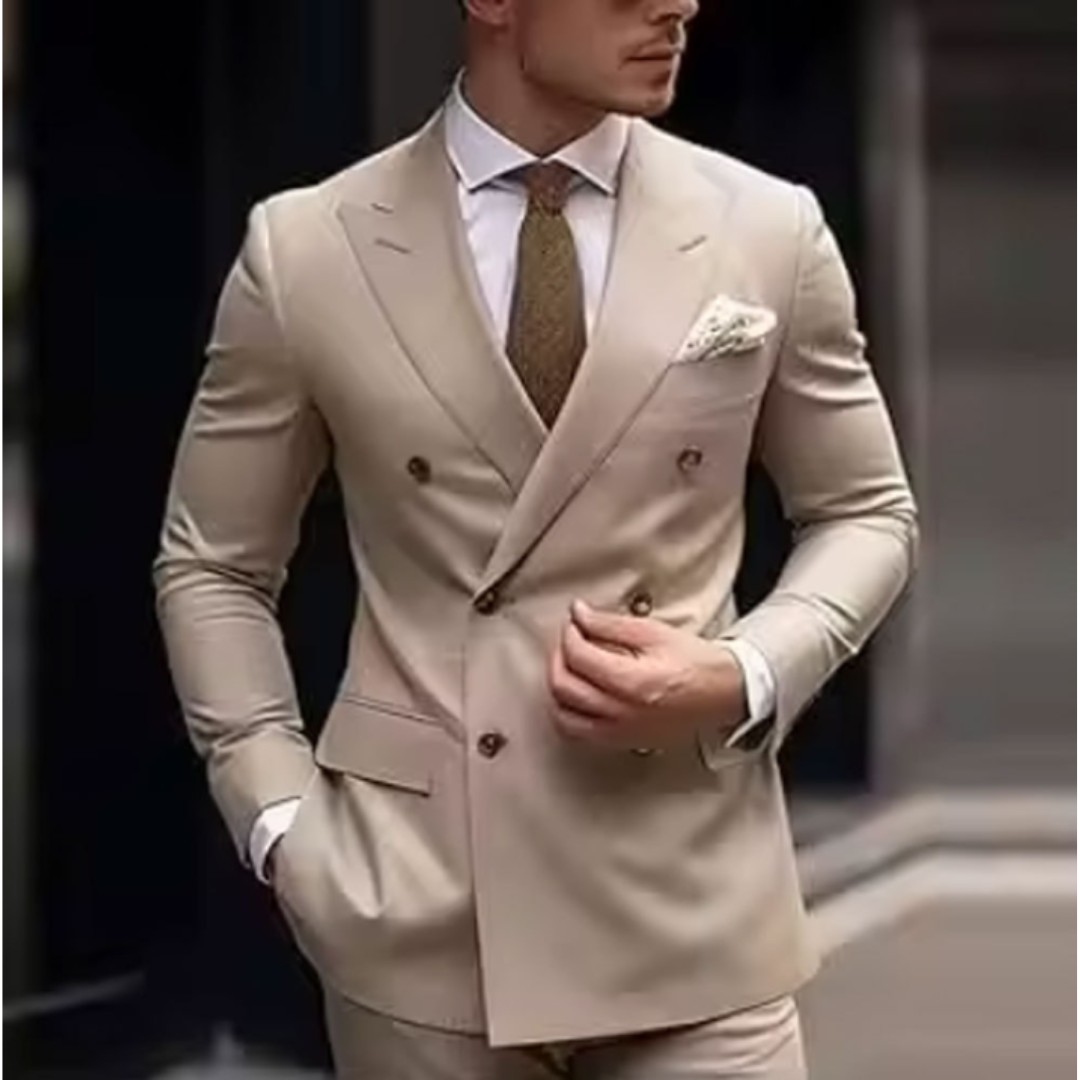 Men's Double-Breasted Modern Wedding Guest Suit