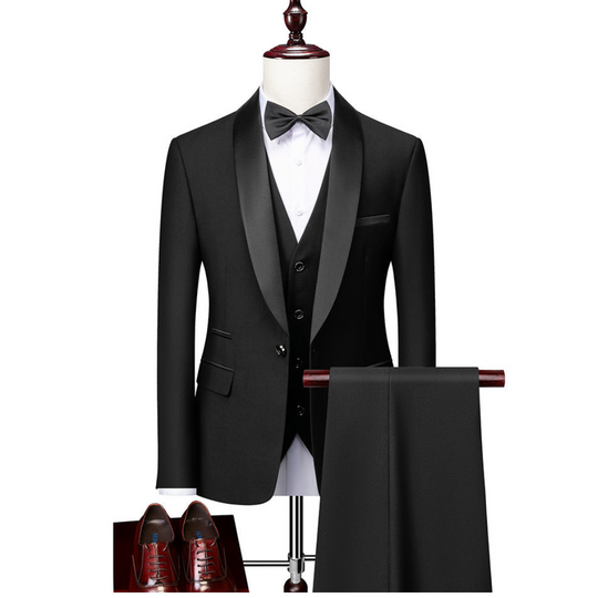 Men's Lapel Collar Three Piece Wedding Guest Suit
