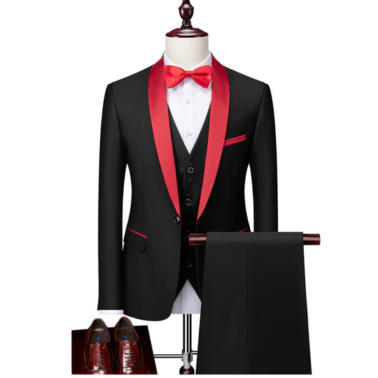 Men's Lapel Collar Three Piece Wedding Guest Suit