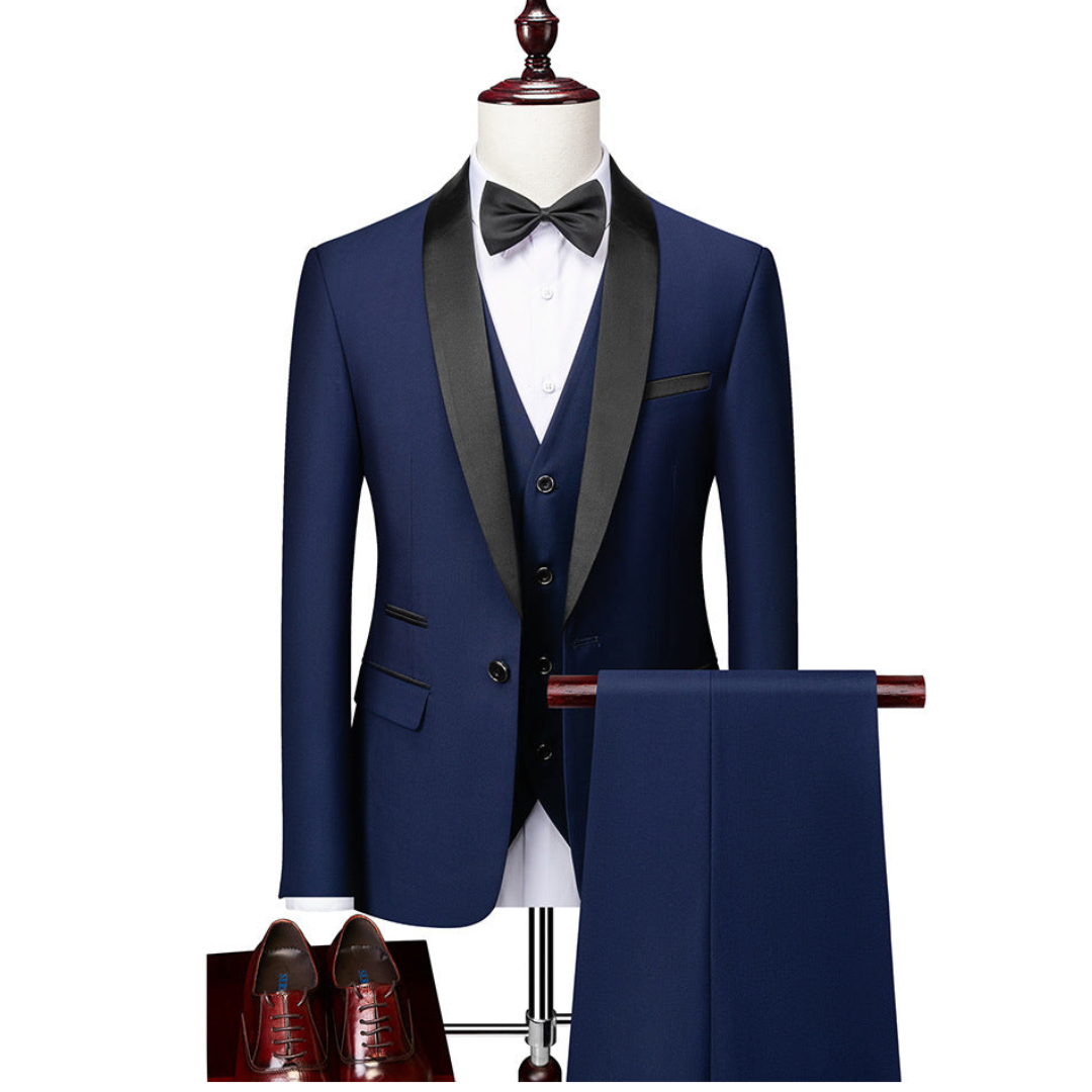 Men's Lapel Collar Three Piece Wedding Guest Suit