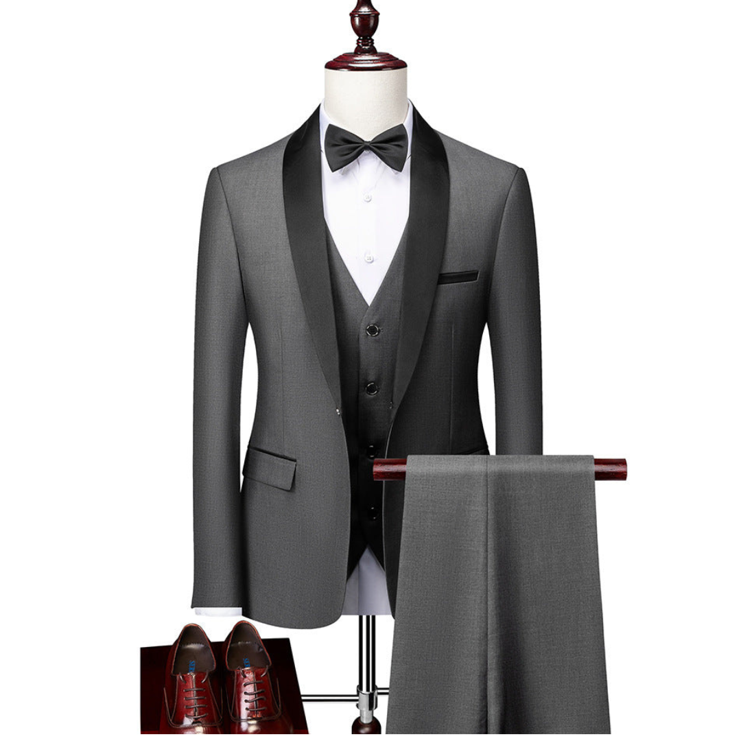 Men's Lapel Collar Three Piece Wedding Guest Suit