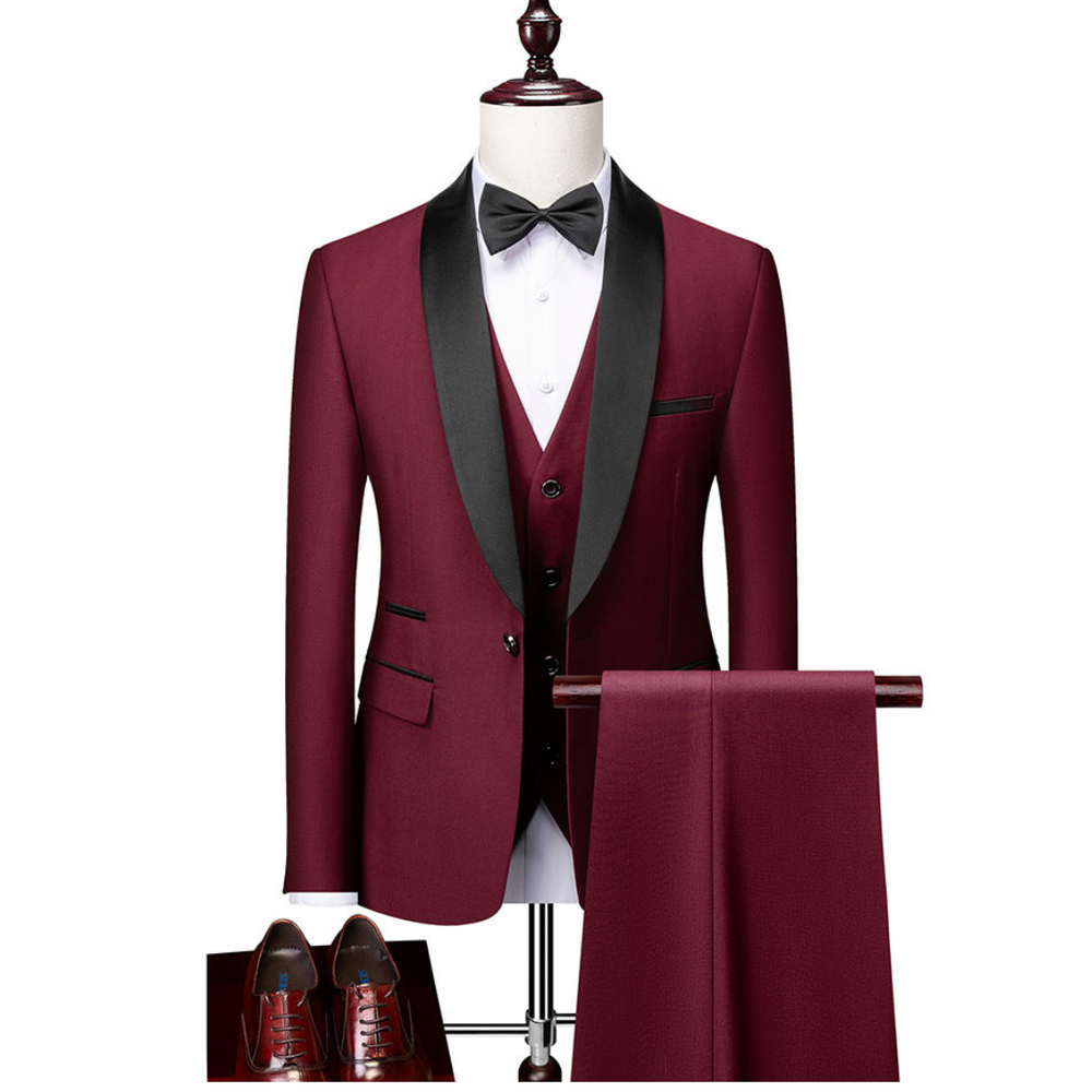 Men's Lapel Collar Three Piece Wedding Guest Suit