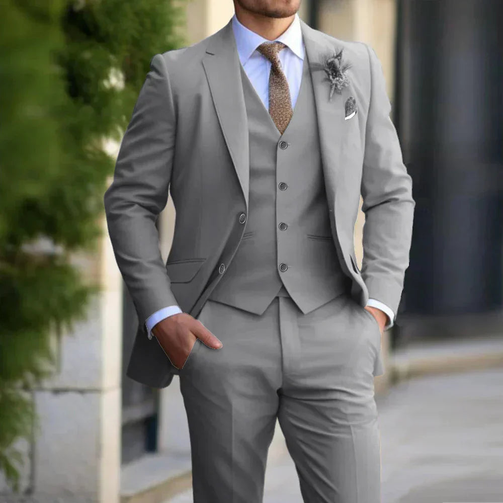 Men's Modern Wedding Guest Suit 3 Piece Set