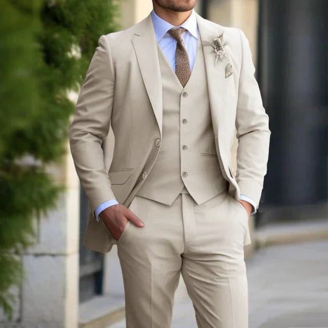 Men's Modern Wedding Guest Suit 3 Piece Set