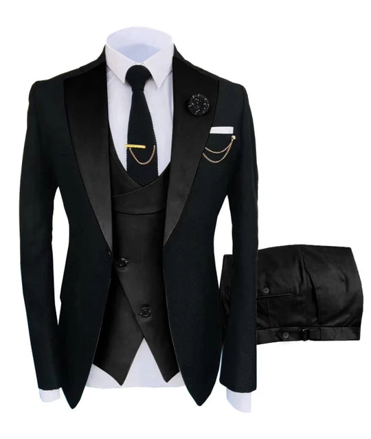 Men's Modern 3-Piece Style Wedding Guest Suit Set