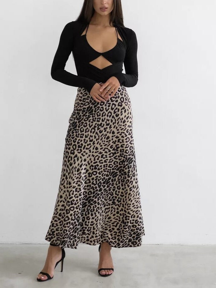Women's Animal Print Maxi Skirt