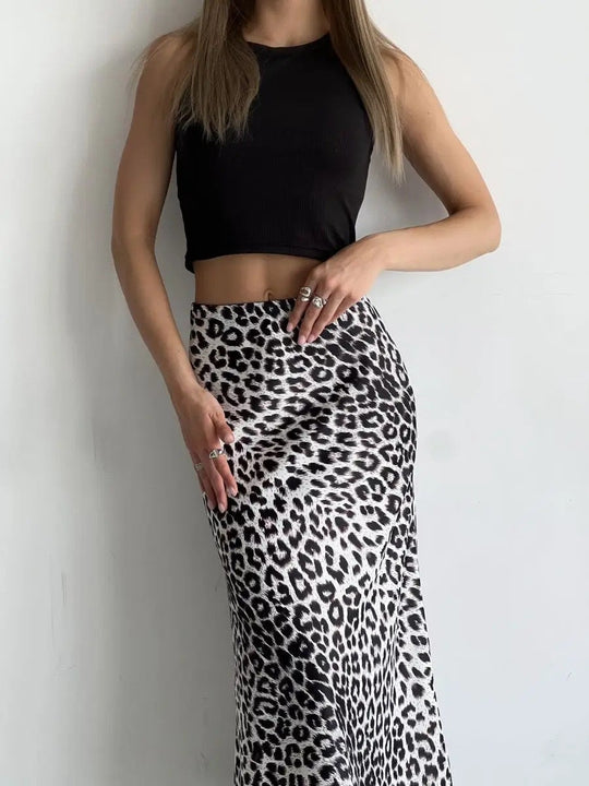 Women's Animal Print Maxi Skirt