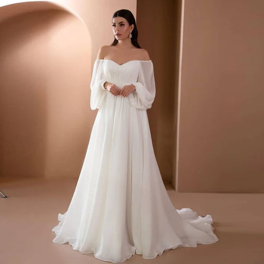 Women's Off Shoulder Maxi Wedding Dress