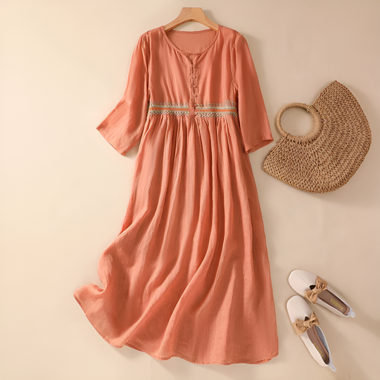 Whitney | Embroidered Midi Dress