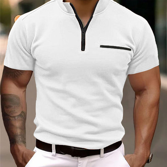 Men's Zip-Up T-Shirt With Side Pocket