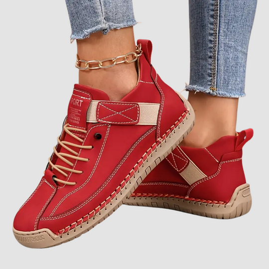 Orthopedic sneakers featuring a shock-absorbing insole, wide fit design, and breathable premium leather for optimal comfort and support. 6