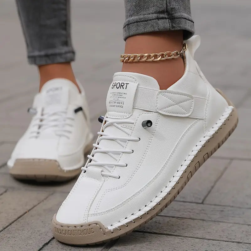 Orthopedic sneakers featuring a shock-absorbing insole, wide fit design, and breathable premium leather for optimal comfort and support. 7