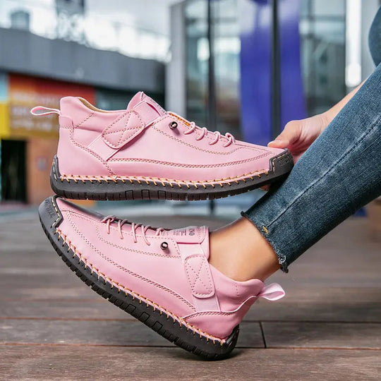 Orthopedic sneakers featuring a shock-absorbing insole, wide fit design, and breathable premium leather for optimal comfort and support. 8
