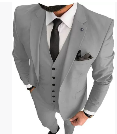 Men's Slim Fit Formal Wedding Guest Suit 3 Piece Set