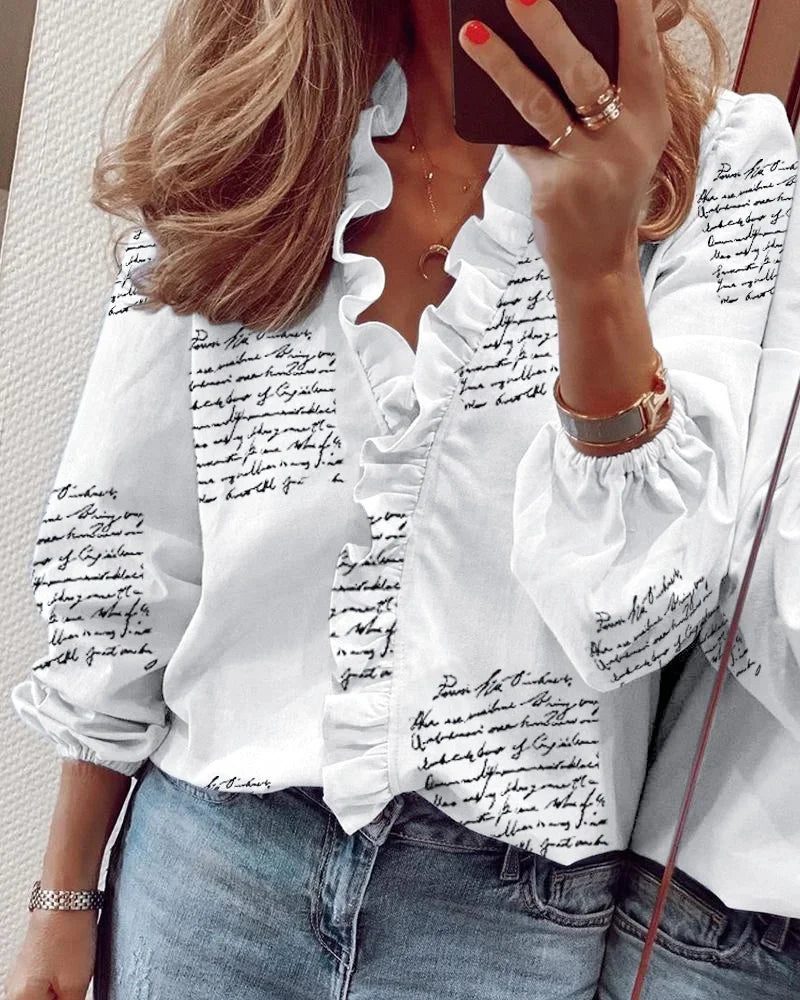 Rose | Cap Sleeve Ruffle Trim Blouse
