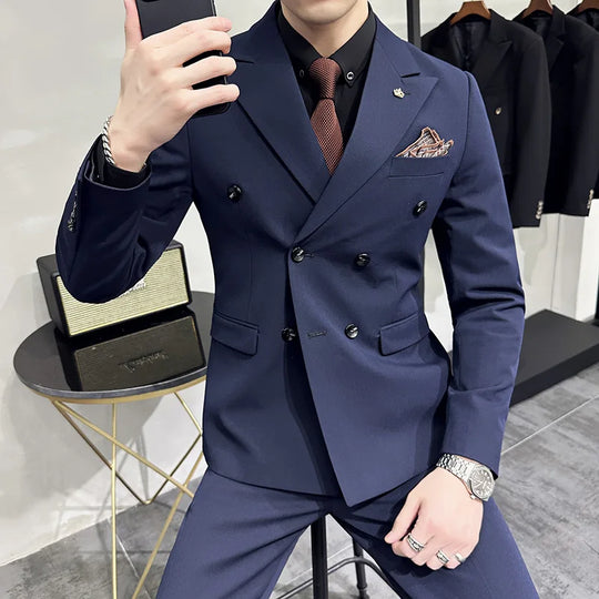 Men's Double Breasted Wedding Guest Suit