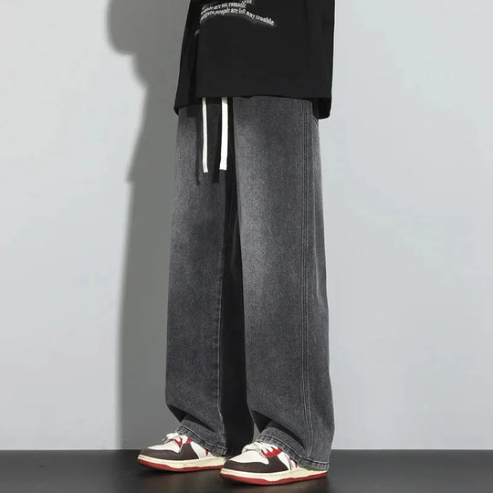 Men's Adjustable Drawstring Baggy Jeans