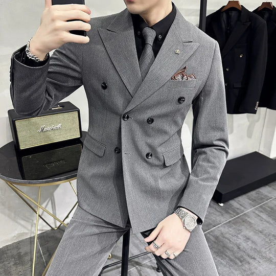 Men's Double Breasted Wedding Guest Suit