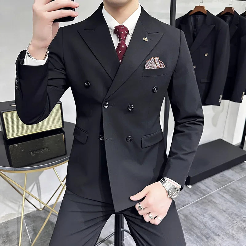 Men's Double Breasted Wedding Guest Suit