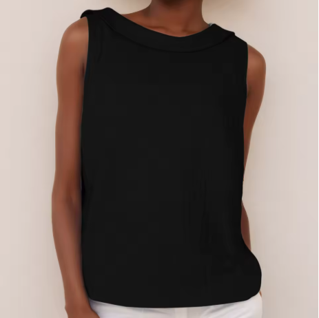 Alyssa | Sleeveless Roll Collar Top