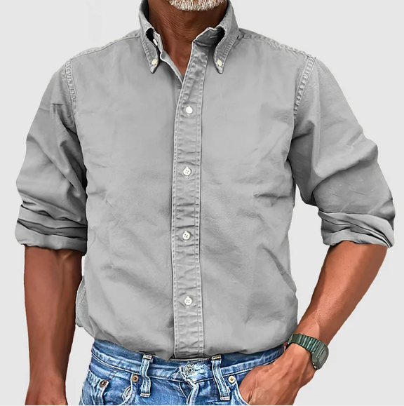 Men's Long Sleeve Button Top