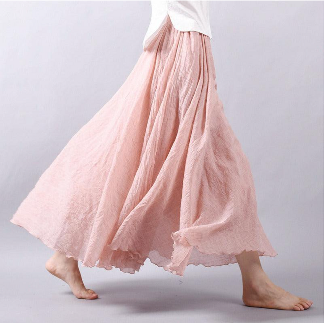 Women's High Waist Flowing Maxi Skirt