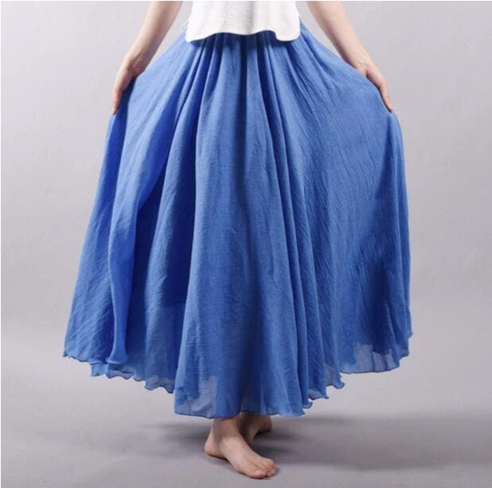 Women's High Waist Flowing Maxi Skirt