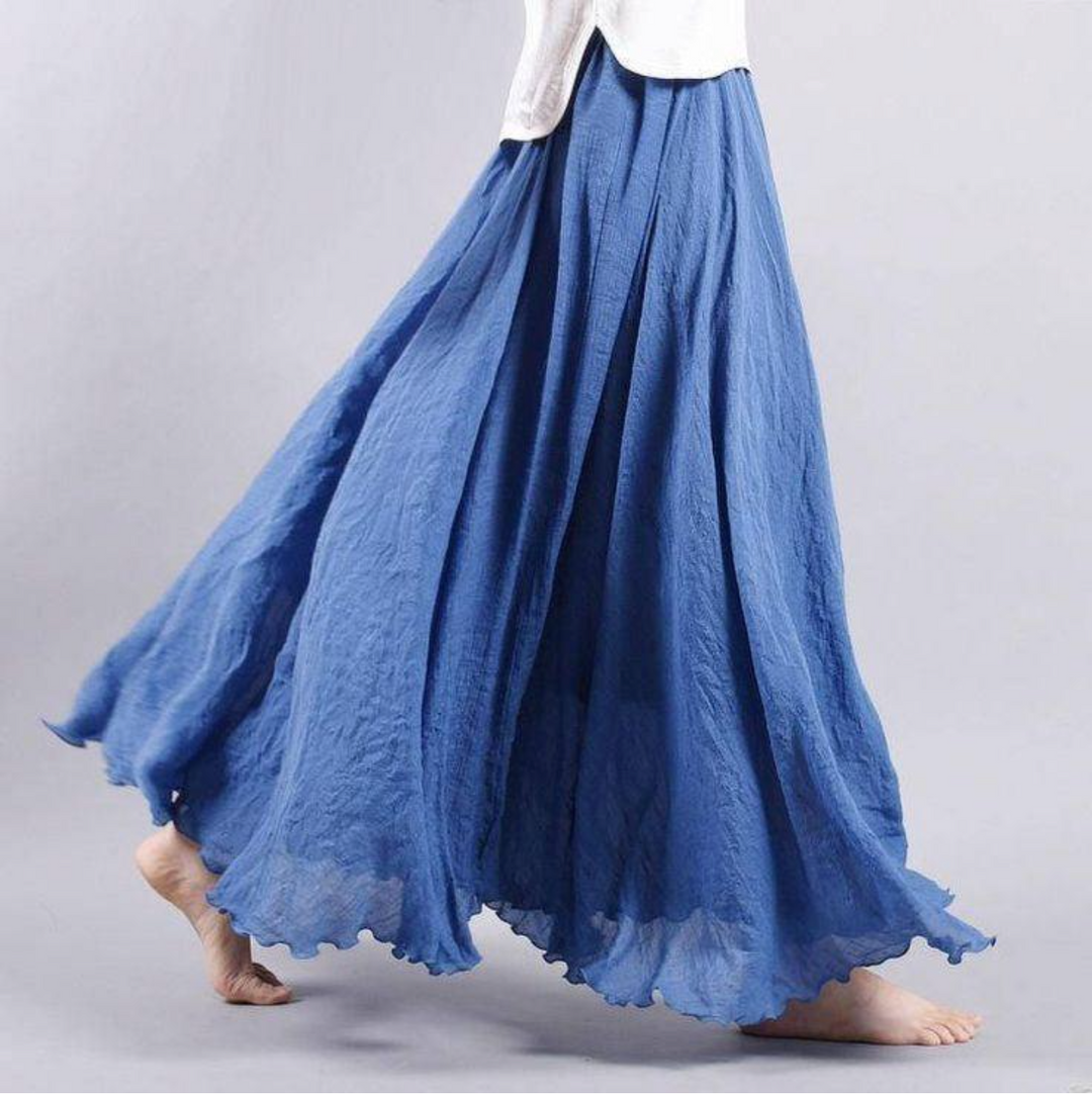 Women's High Waist Flowing Maxi Skirt