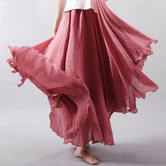 Women's High Waist Flowing Maxi Skirt