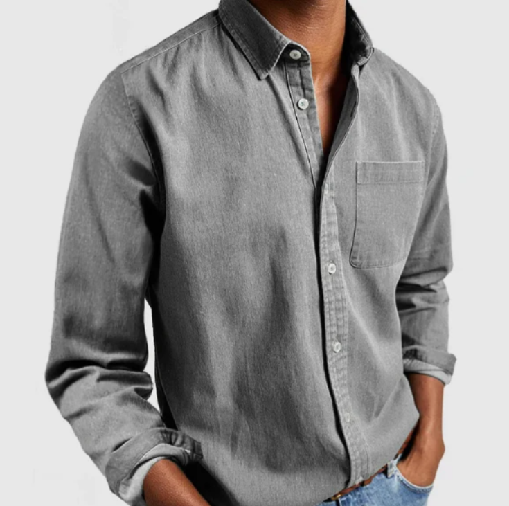 Men's Button Down Top With Side Pocket