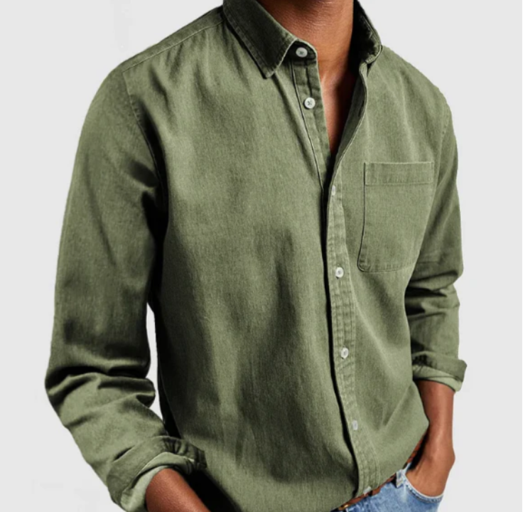 Men's Button Down Top With Side Pocket
