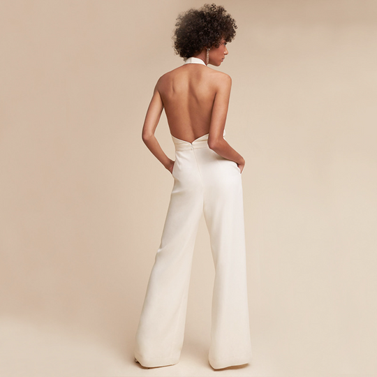Evelyn | Wide-Leg Halter Neck Formal Jumpsuit