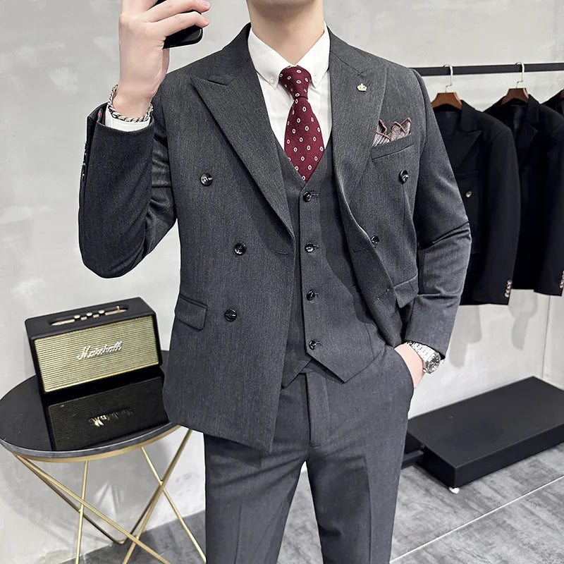 Men's Double Breasted Wedding Guest Suit